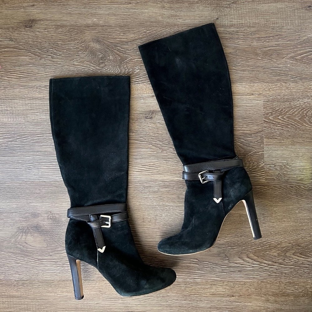 Antonio Melani Graycie High Heel Black Suede Knee High Boots Size 9.5